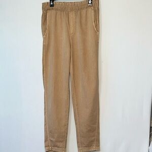 Gap Sz 6 Cotton Blend Elastic Waist Pull-On High Rise Straight Leg  Khaki Pants.
